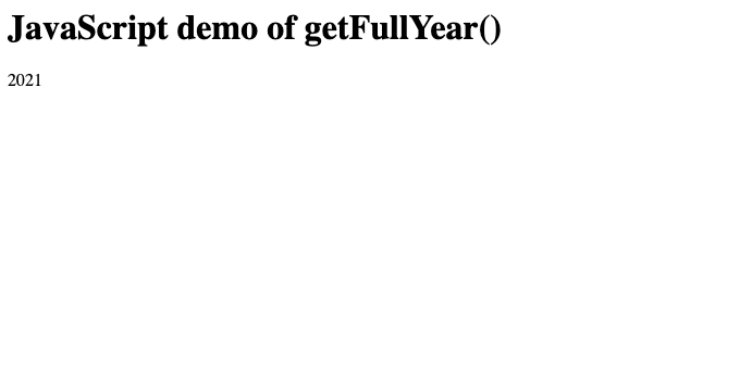 An example of getting full year in JavaScript